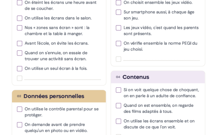 Charte familiale (6 – 9 ans)